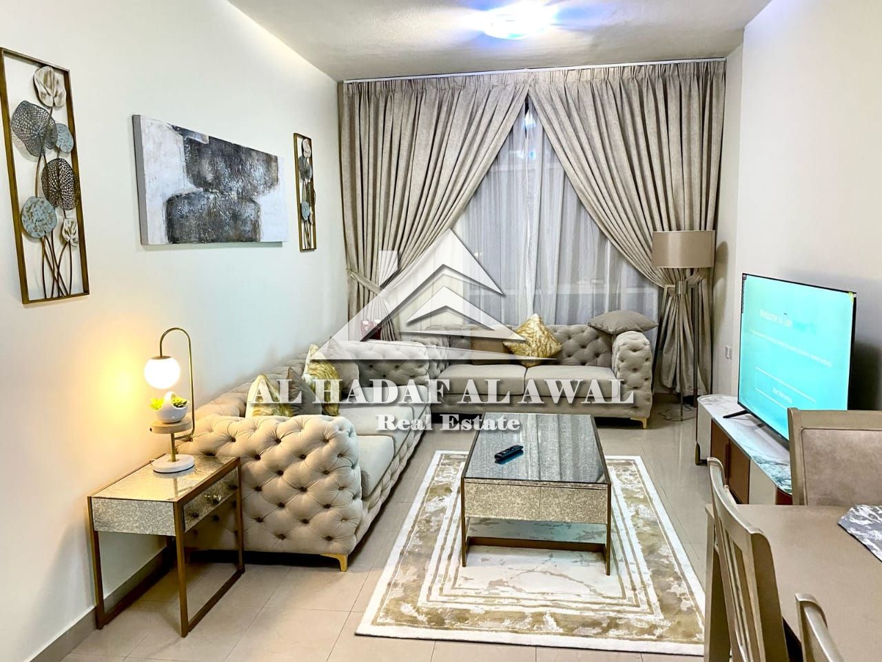For monthly rent, a 2room and a hall in TAAWUN area with free internet
