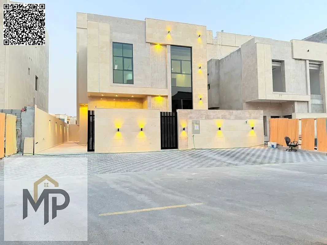 Luxury villa in Al Yasmin, Ajman | 5 master bedrooms | Majlis | 2 living rooms | 2 floors + large roof terrace