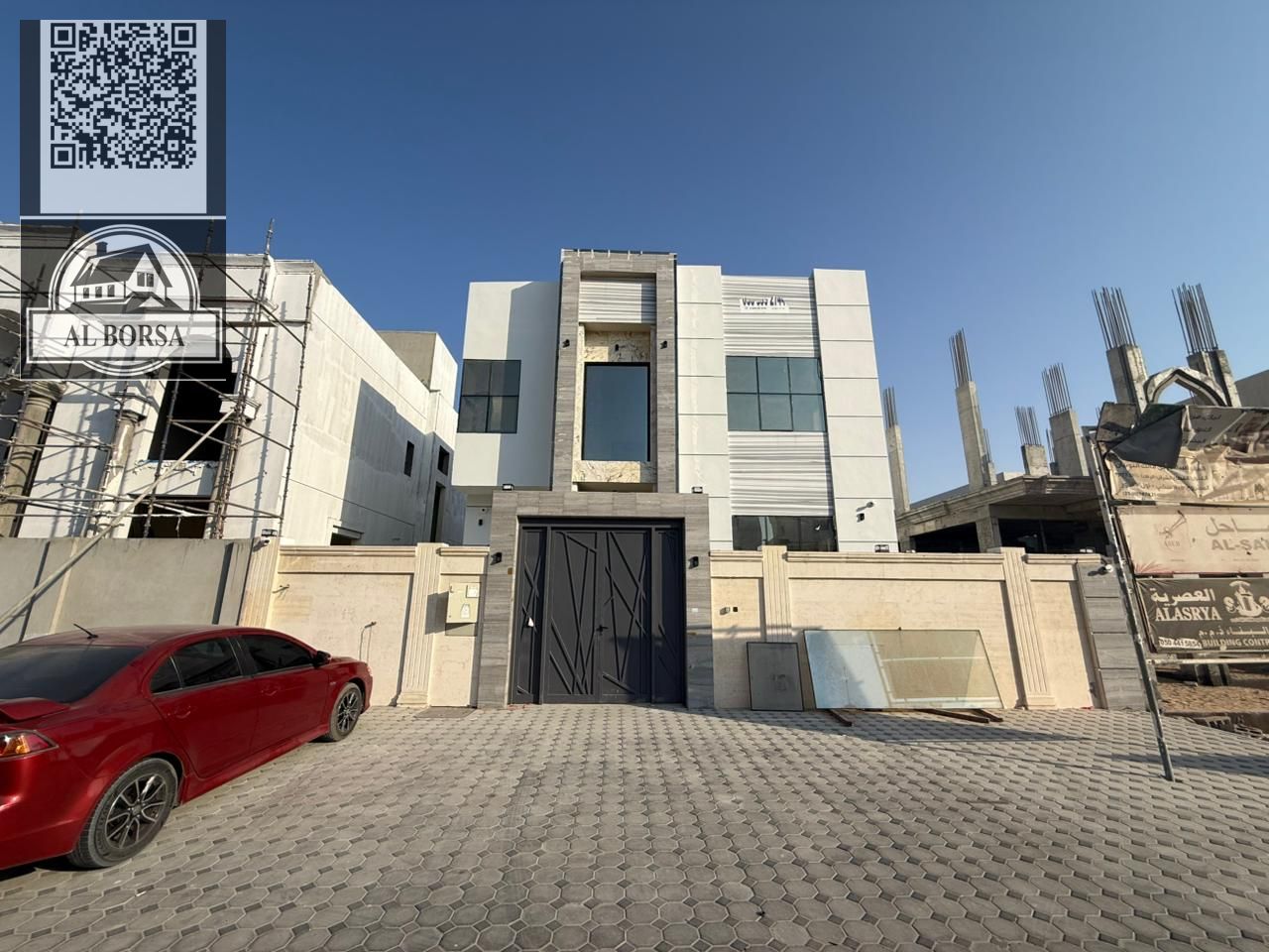 Villa for sale in Al Zahia, Ajman. 5 master bedrooms, living room, majlis, maid's room.