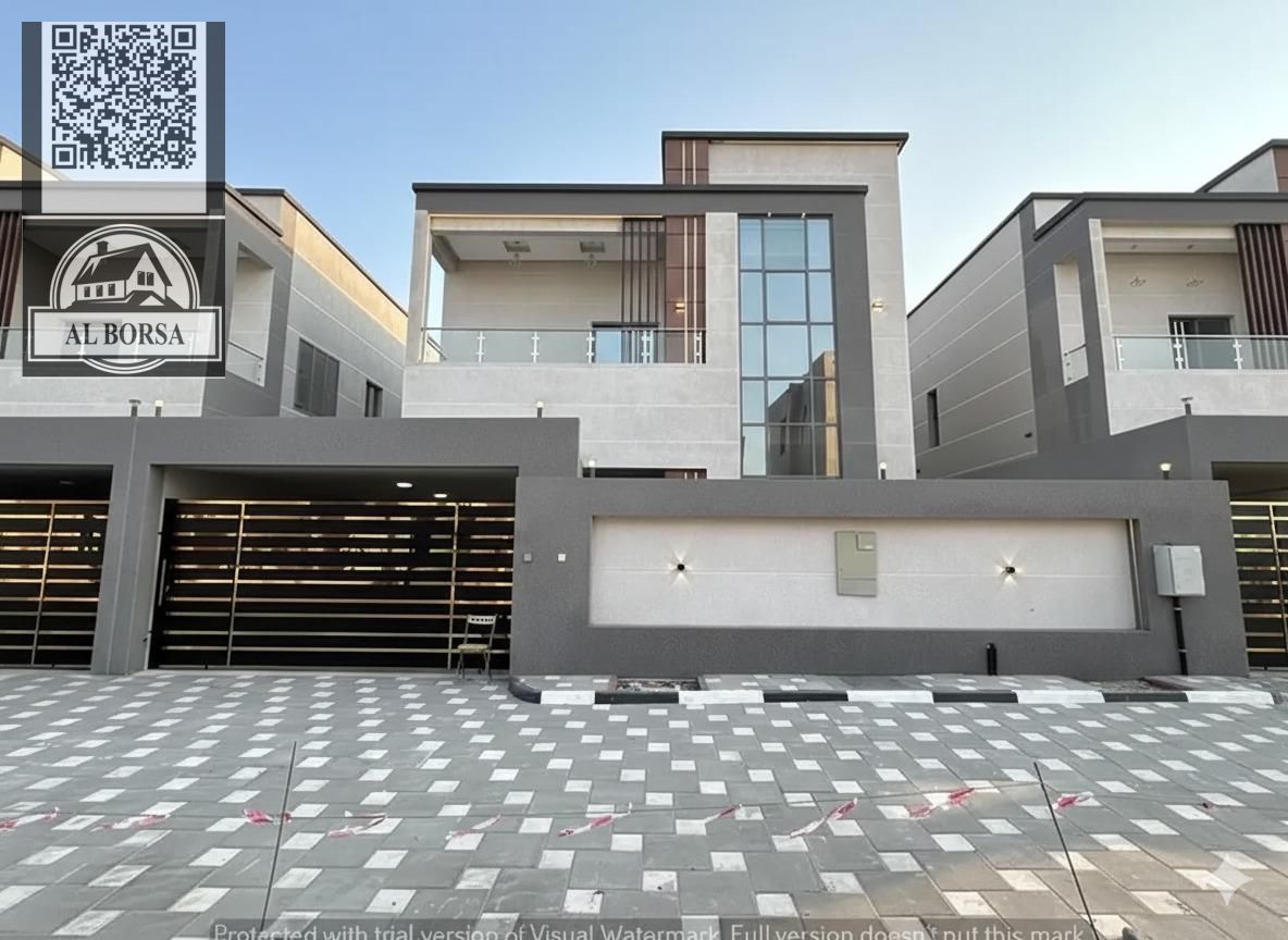 Luxury villa with a modern design for rent in Al Helio 2, Ajman – Ultra-luxurious finishing | 4 master bedrooms, maid's room, majlis, and living roo