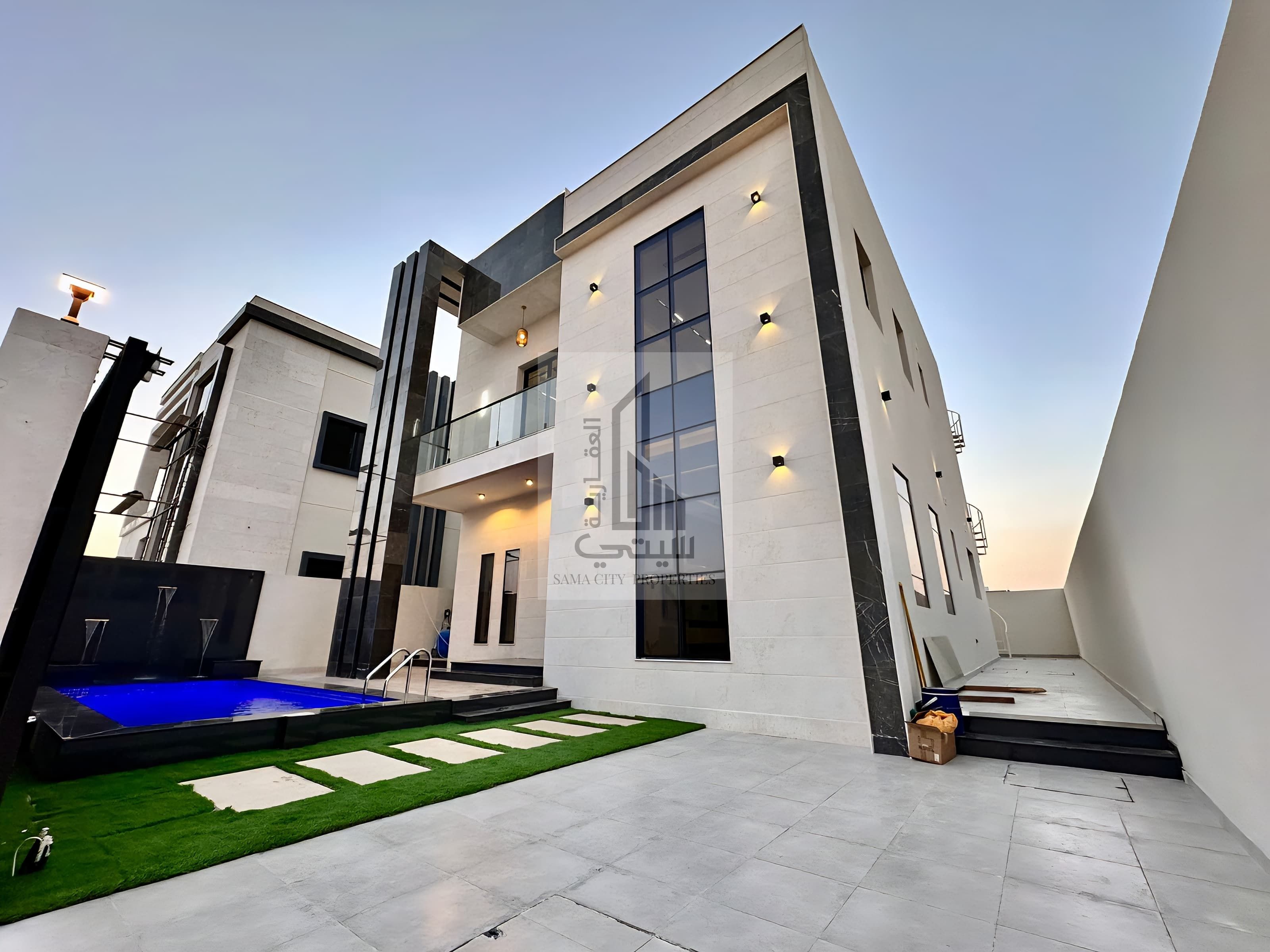 A 4-bedroom master villa in Al Bahia, Ajman, comes with a luxurious private pool.