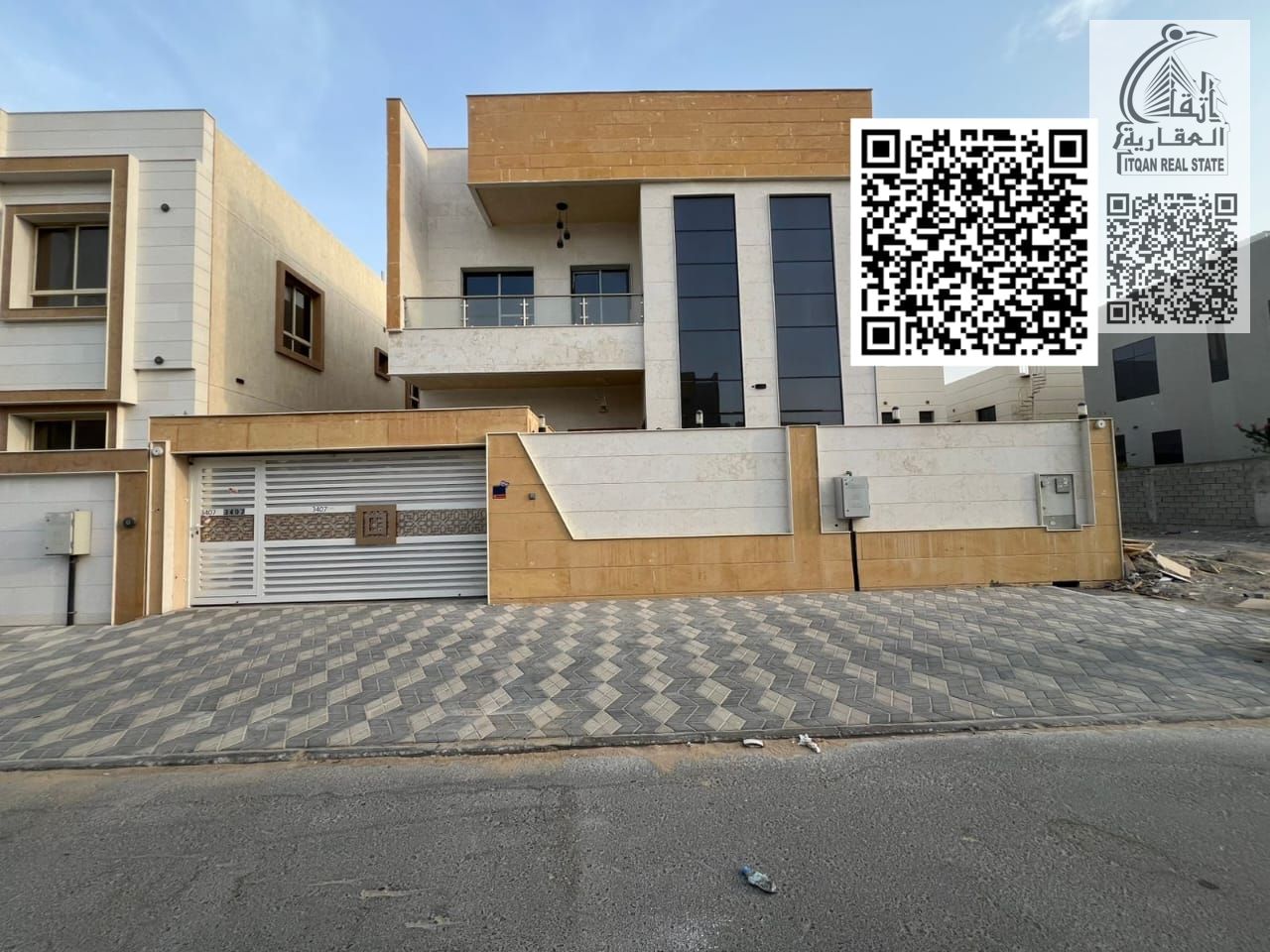 Villa for rent in Al Yasmeen, Al Saada Plan, with an external parking space for 4 cars and an excellent location close to Mohammed bin Zayed Road.