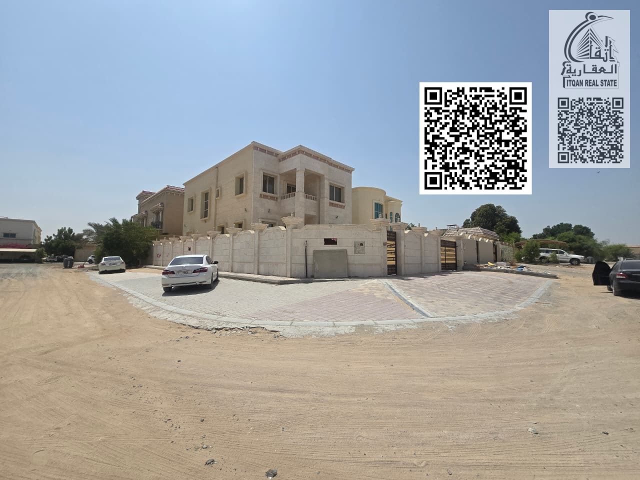Villa for rent on a corner of two streets with external parking that fits more than 12 cars. Close to all services and near Sheikh Ammar Street.