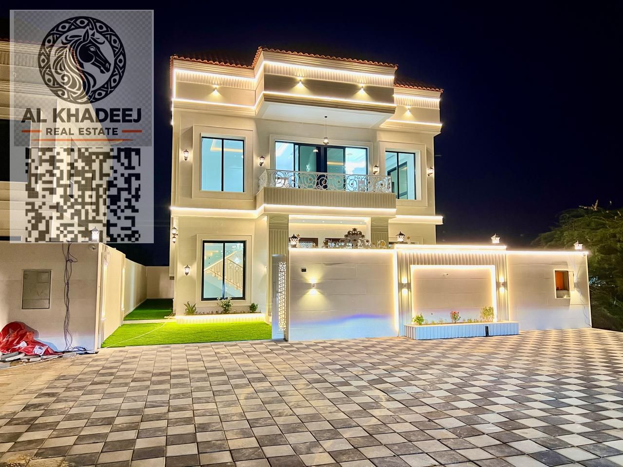 Modern villa with ultra-luxurious finishing in Al Zahia area, next to Mohammed Bin Zayed Road, with easy access to Dubai and Sharjah.