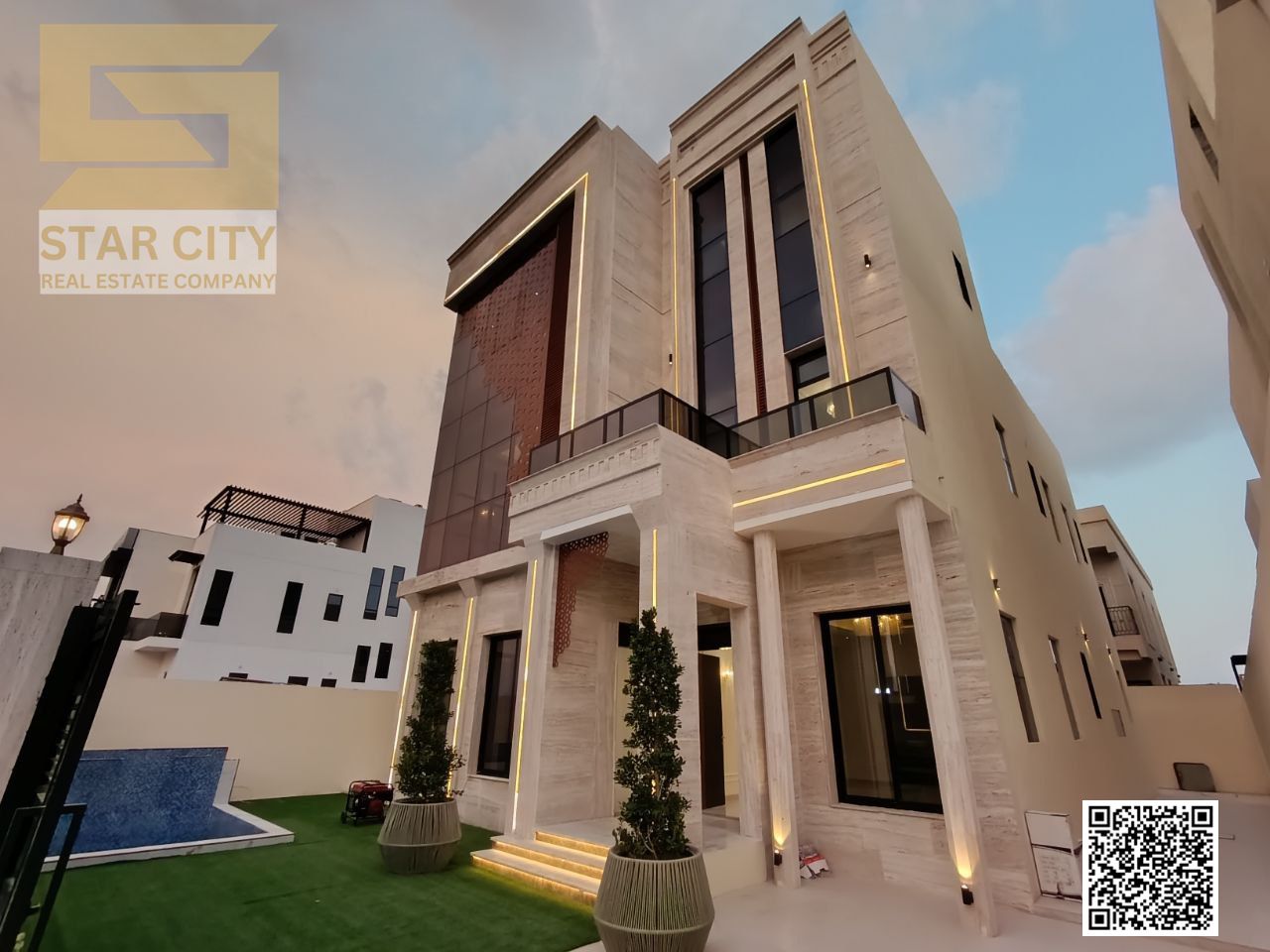 Modern Luxury Villa with Private Pool and Skylight Roof in Al Alia – Ajman