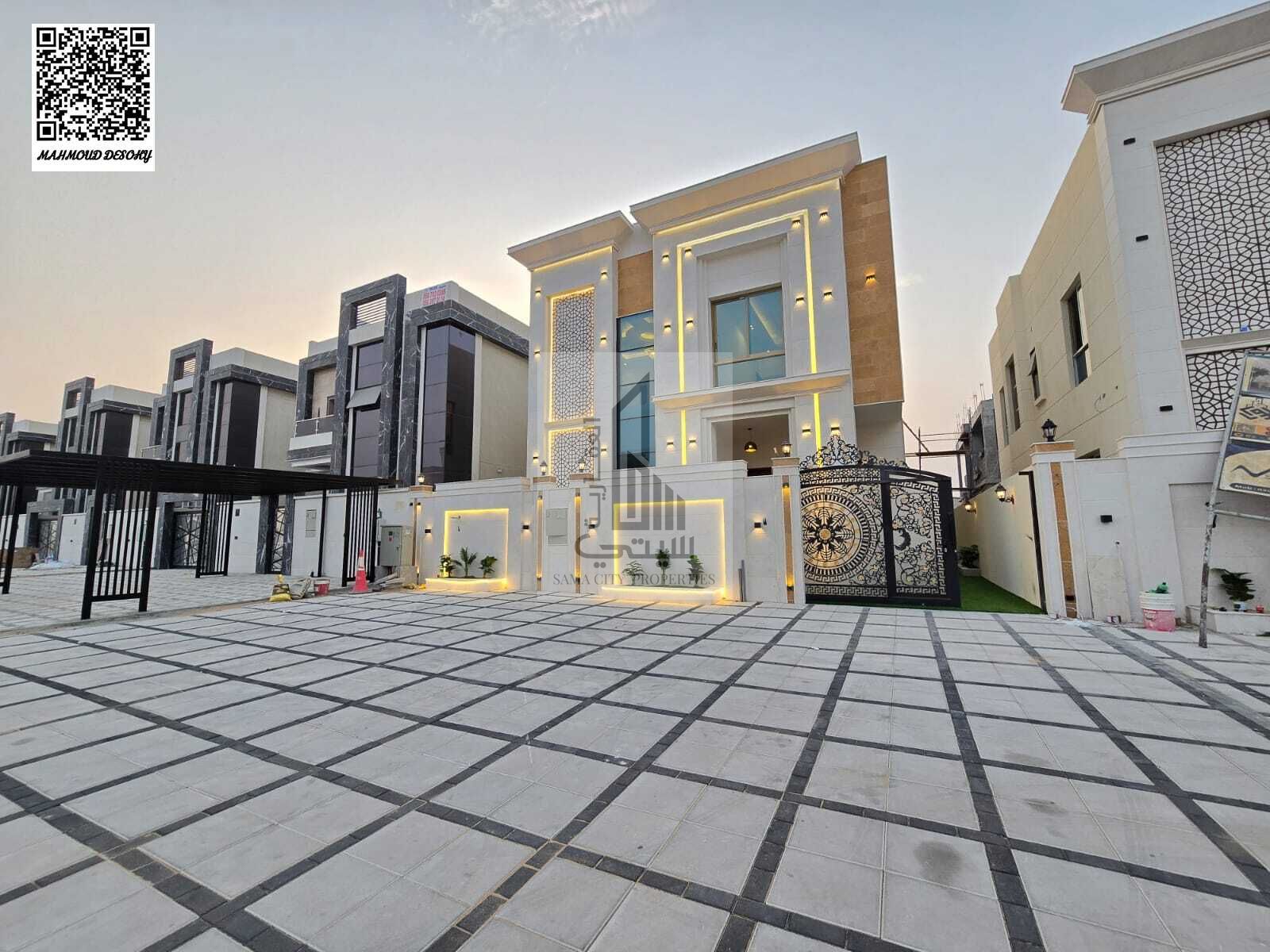 Villa for sale in Al Zahia area, on a main street with a large setback, super deluxe finishing.