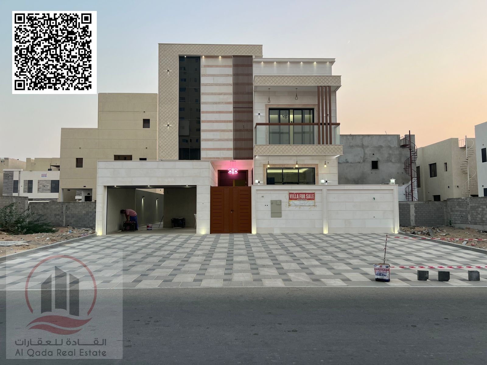 Villa for sale in Al Amrah area, Ajman (5 master bedrooms, living room, majlis, maid's room