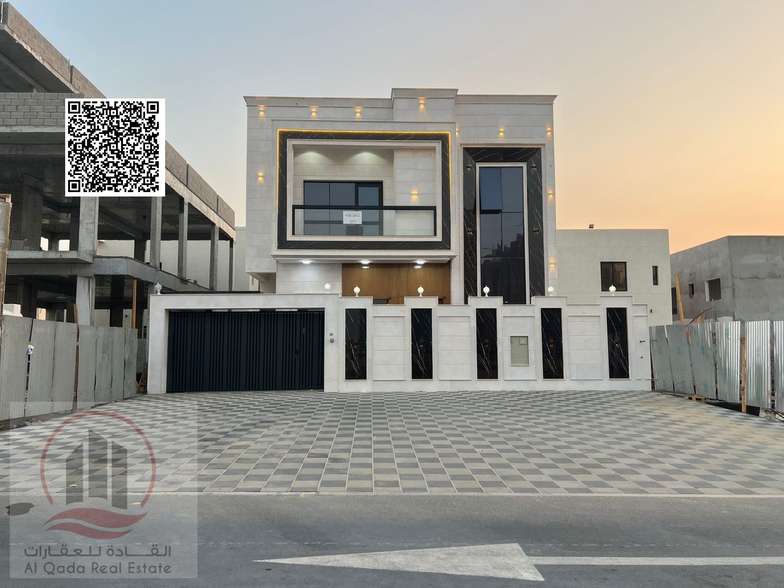 Villa for sale in Al Amrah area, Ajman (5 master bedrooms, living room, majlis, maid's room)