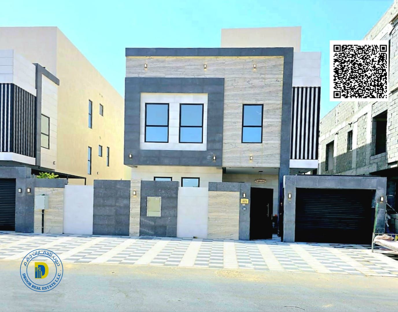 For sale: Modern villa with 6 bedrooms and a swimming pool in Al Bahia area. Price includes water, electricity, and air conditioning.
