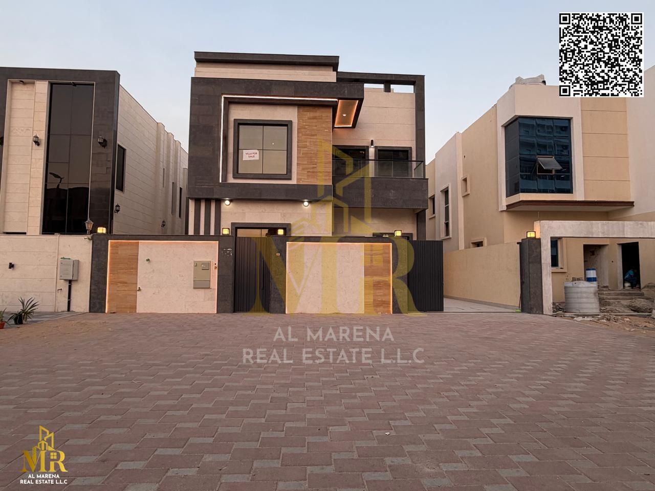 Villa for sale in Ajman, including registration and ownership fees, ready to move in. Freehold ownership available to all nationalities. Luxury two-st