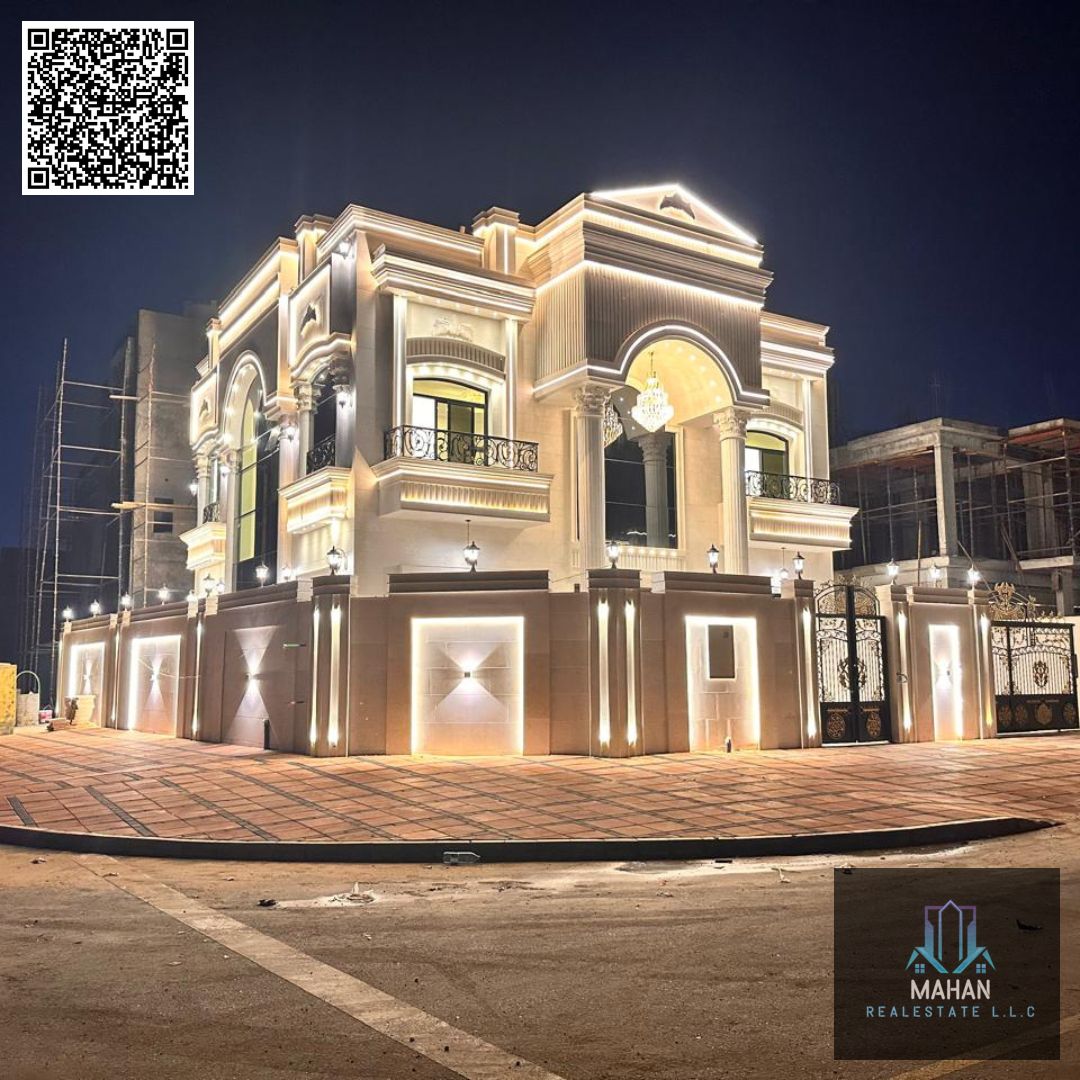 Luxurious New Classic Corner Villa for Sale in Al Helio 2, Ajman | Super Deluxe Finishing | Freehold