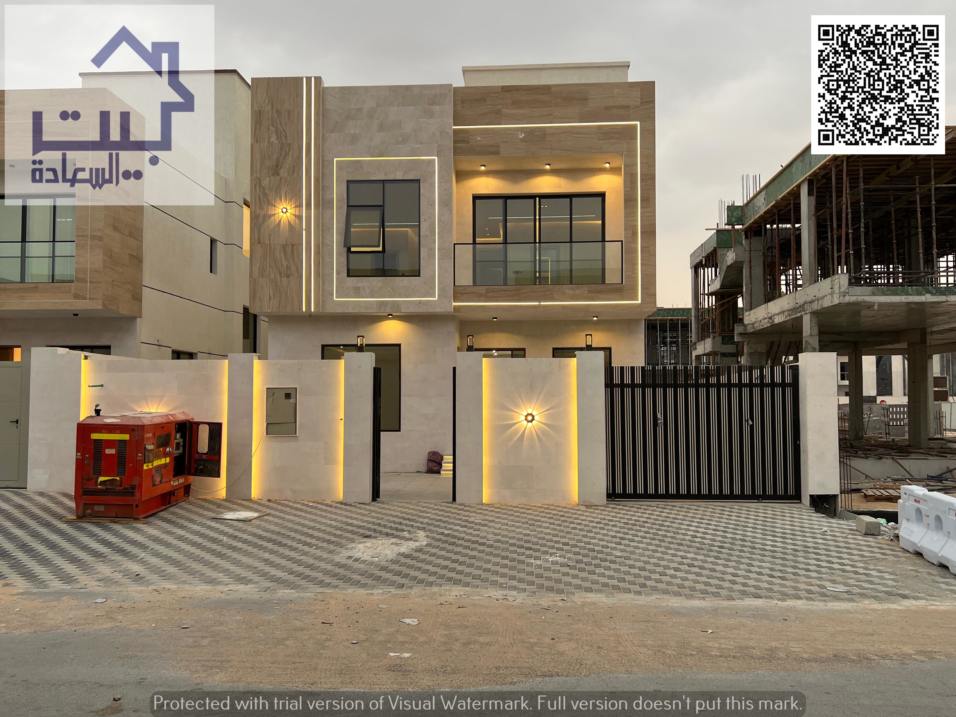 Your dream villa, two floors plus a roof, including registration and ownership fees, on Sheikh Mohammed Bin Zayed Road, next to services and a mosque.