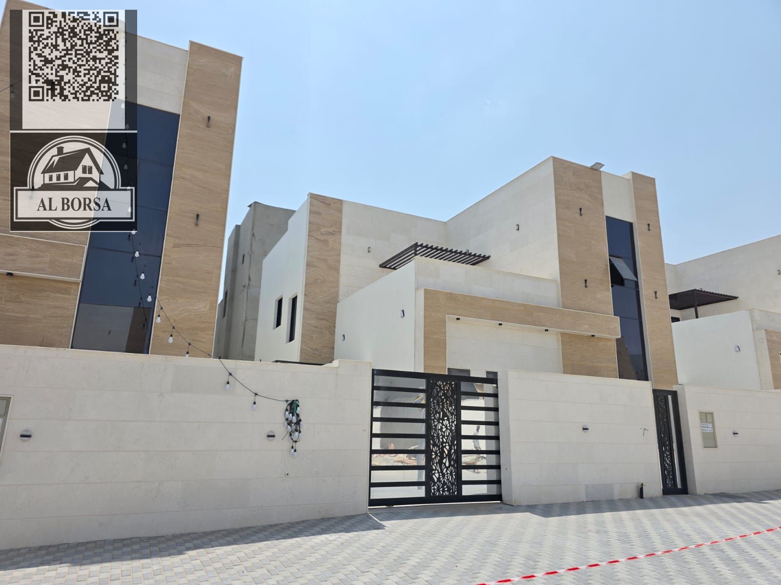 Villa for rent in Ajman, Al Helio 2 area - 4 master bedrooms, majlis, living room, roof terrace, modern and luxurious design, at a very attractive