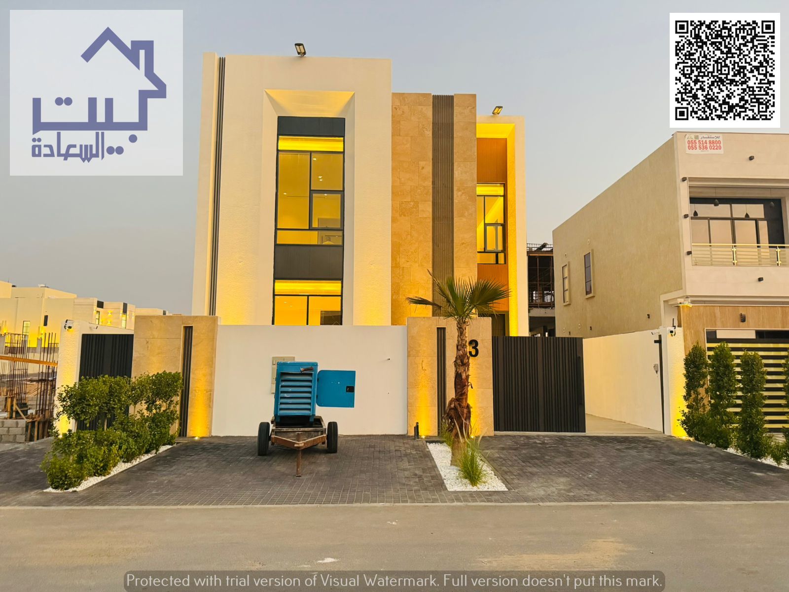 Luxury villa with custom marble finish for sale in Al Helio 2 - Qar Street | Fees included. A luxurious villa with a distinctive design and custom nat