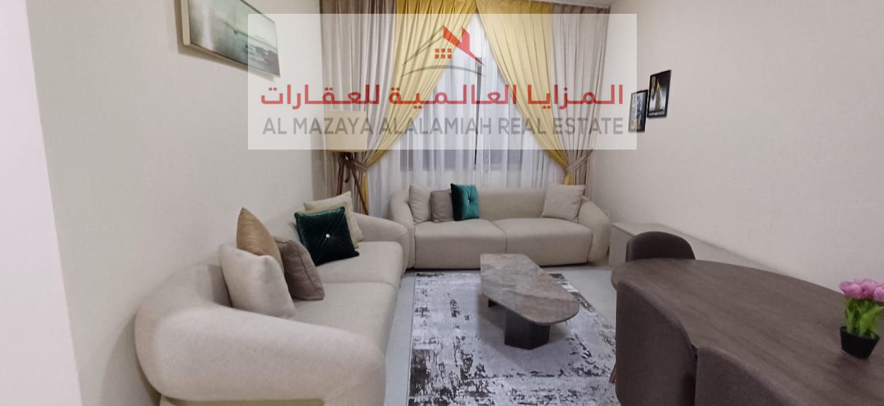 Monthly - One room and a hall - Al Taawun - Deluxe furniture - With internet - 2 bathrooms - 2 balconies.