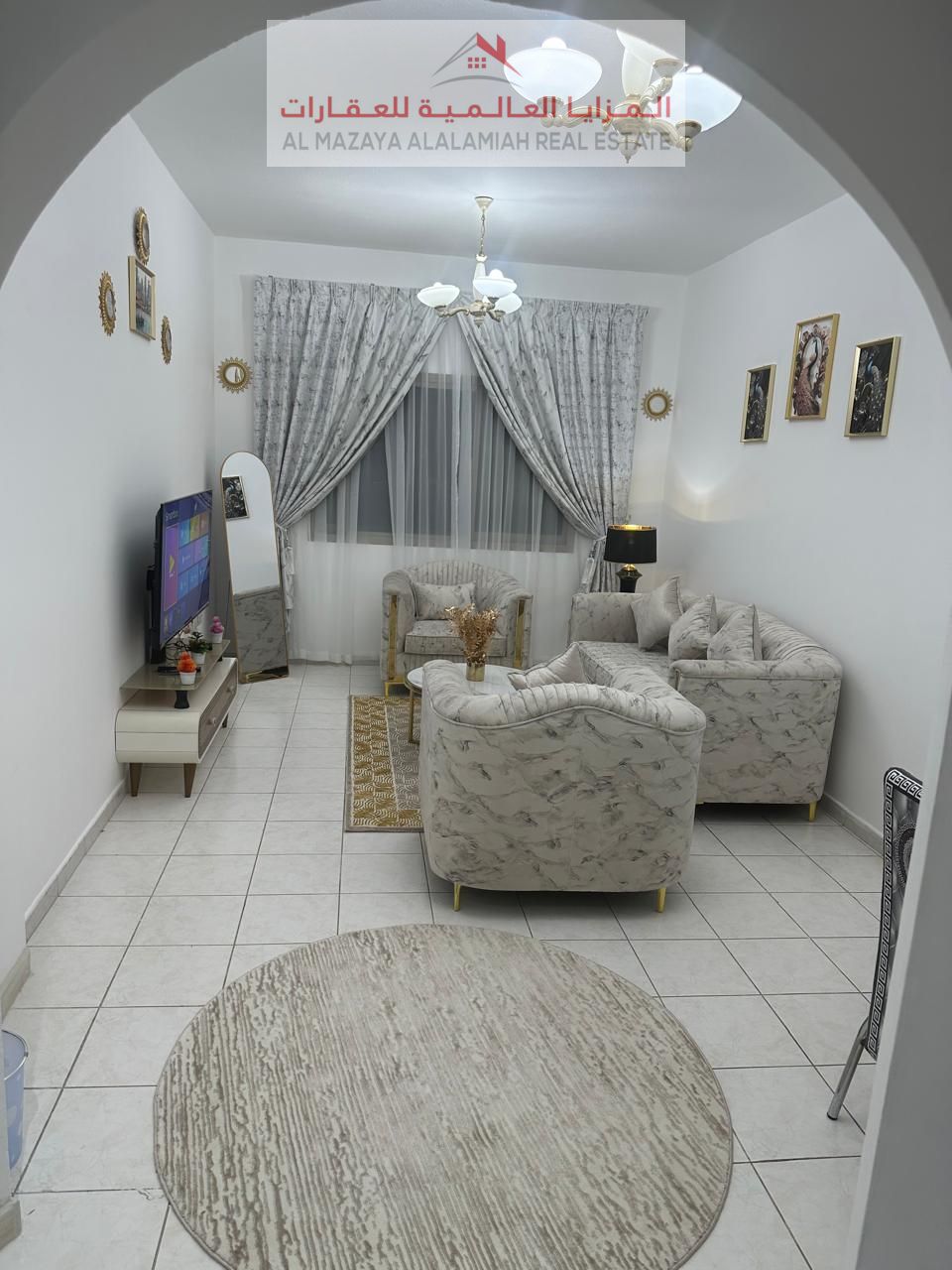 Monthly - Two rooms and a hall - Al Taawun - Deluxe furniture - With internet -3 bathrooms