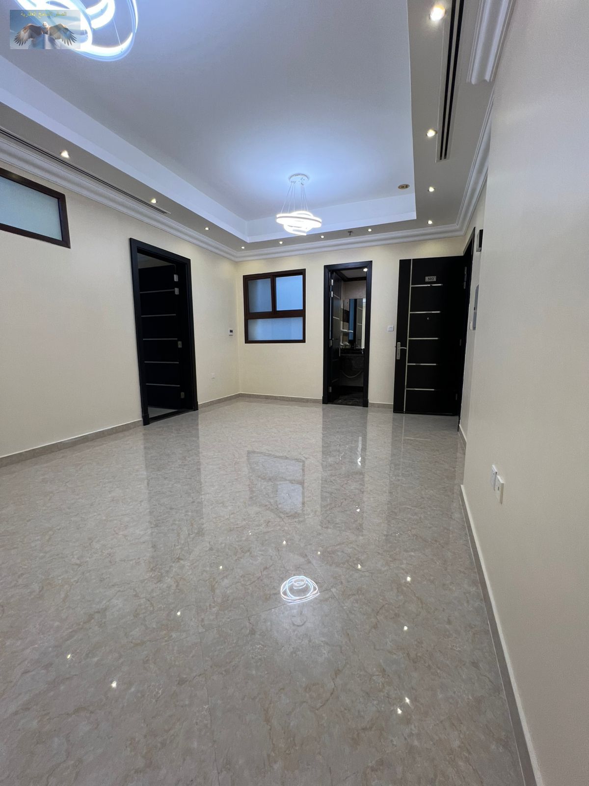 3BHK with hall, 1 month free, free parking, minutes from Dubai & Sharjah exit, near all services, super deluxe finishes.