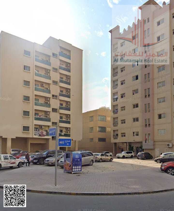 Land for sale in Ajman, Al Nuaimiya area, residential/commercial, ground floor + 6 sq ft, 6450 sq ft, corner plot on two streets. Asking 3,800000