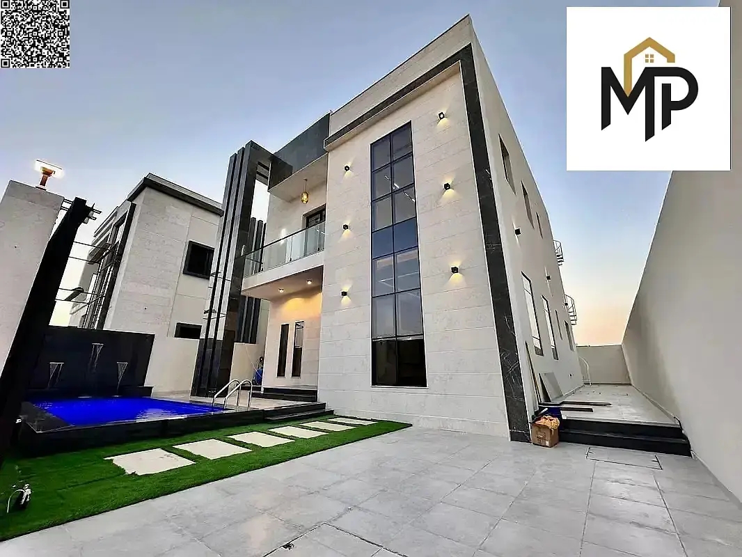 Luxury villa for sale opposite the mosque – two floors with a stone facade | Registration and ownership fees included