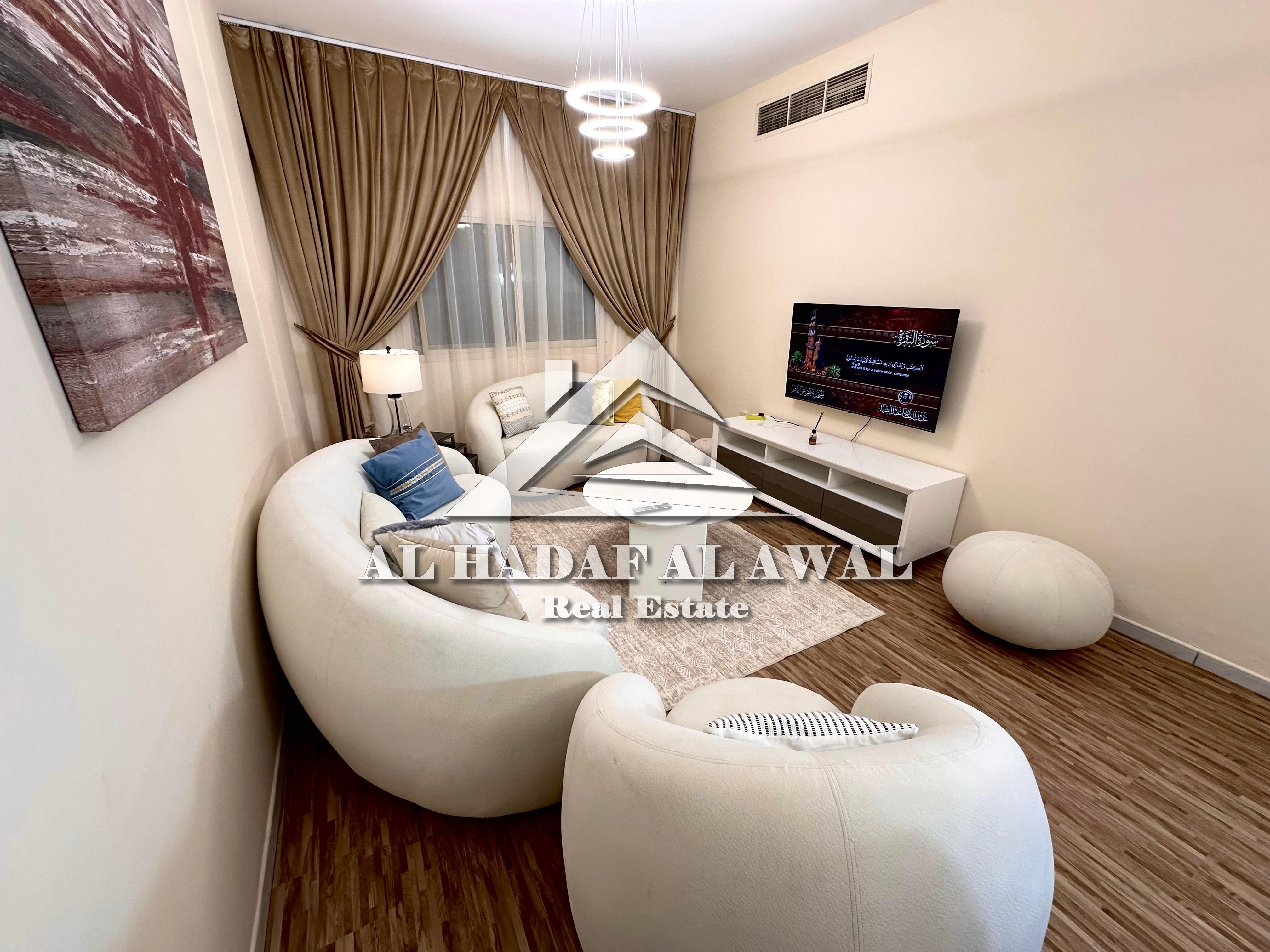 For monthly rent, a 2room and a hall in Al QASBAA area with free internet