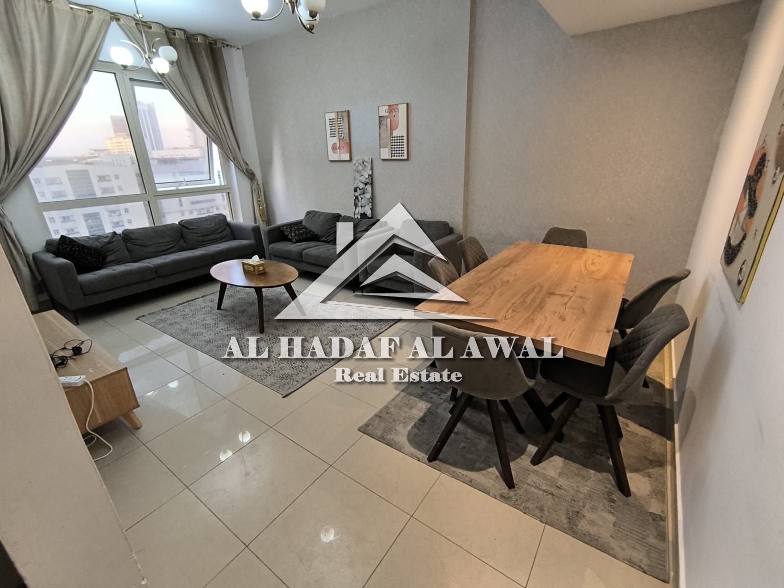 For monthly rent in Al khan area, 2 rooms and a hall with free internet