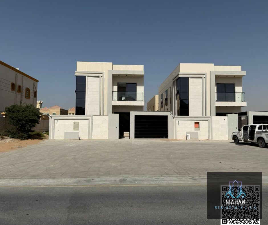 Brand New Modern Villa for Sale in Al Mowaihat 2 | Prime Location on Al Qar Street | Fully Equipped Kitchen & Central A/C