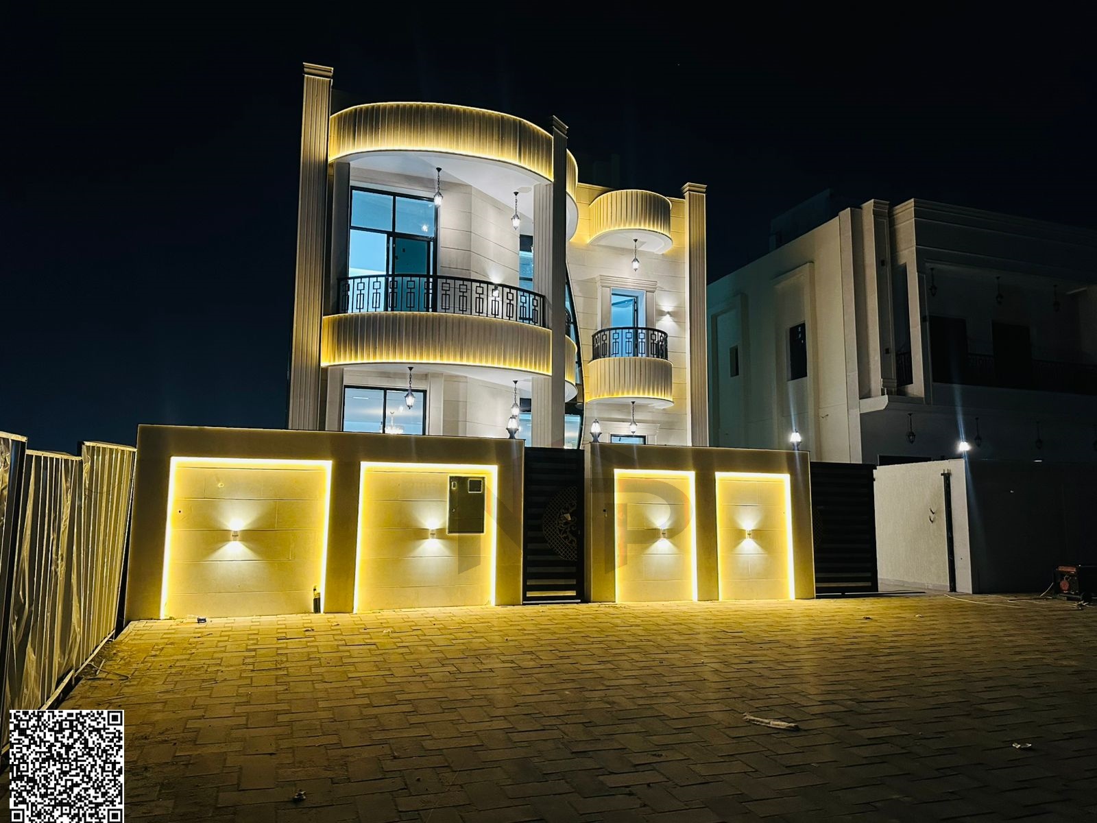 Luxury villa for sale with a distinctive modern design on Sheikh Mohammed Bin Zayed Road. Ground floor, first floor, and roof. Includes registration a