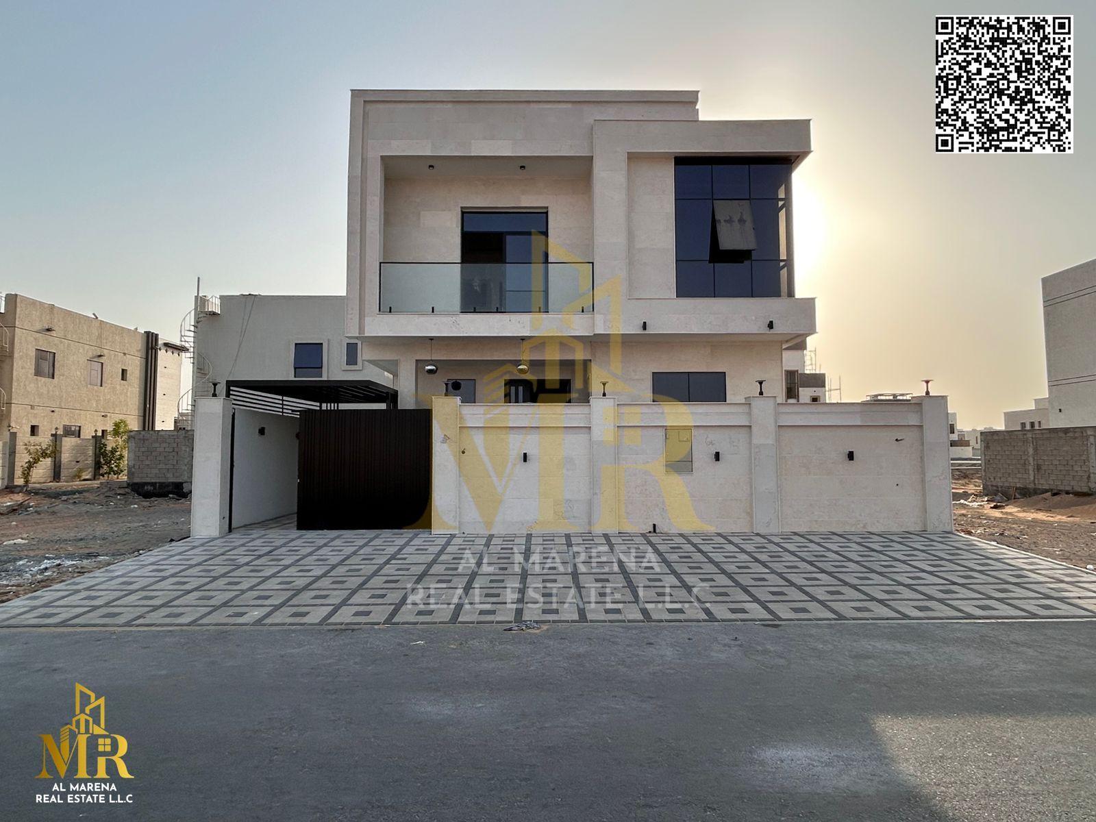 Villa for sale in Al Helio 2, Ajman. Direct from the owner. Personally finished. Located on a main street, close to all services. Freehold ownership a