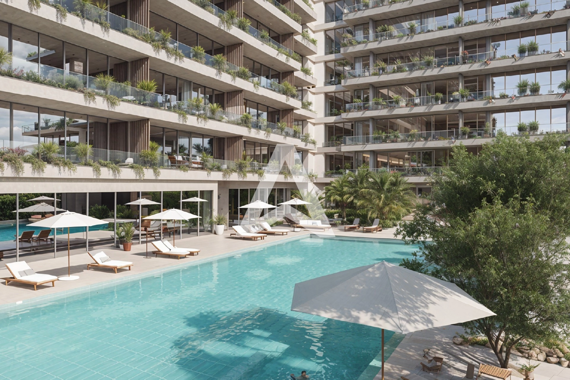 Luxury 2BR with Pool, Gym and Green Views