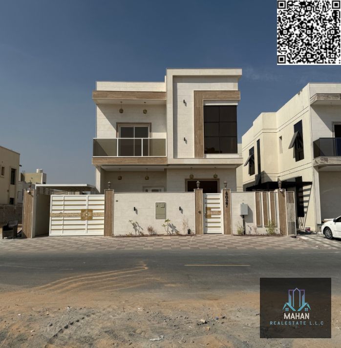 Brand new villa for sale in Ajman Al zahya 5 Master Bedroom 2 Hall Majlis Kitchen Maid room Land Size : 3014 Asking price : 1.640. 000 Million Including electricity and water