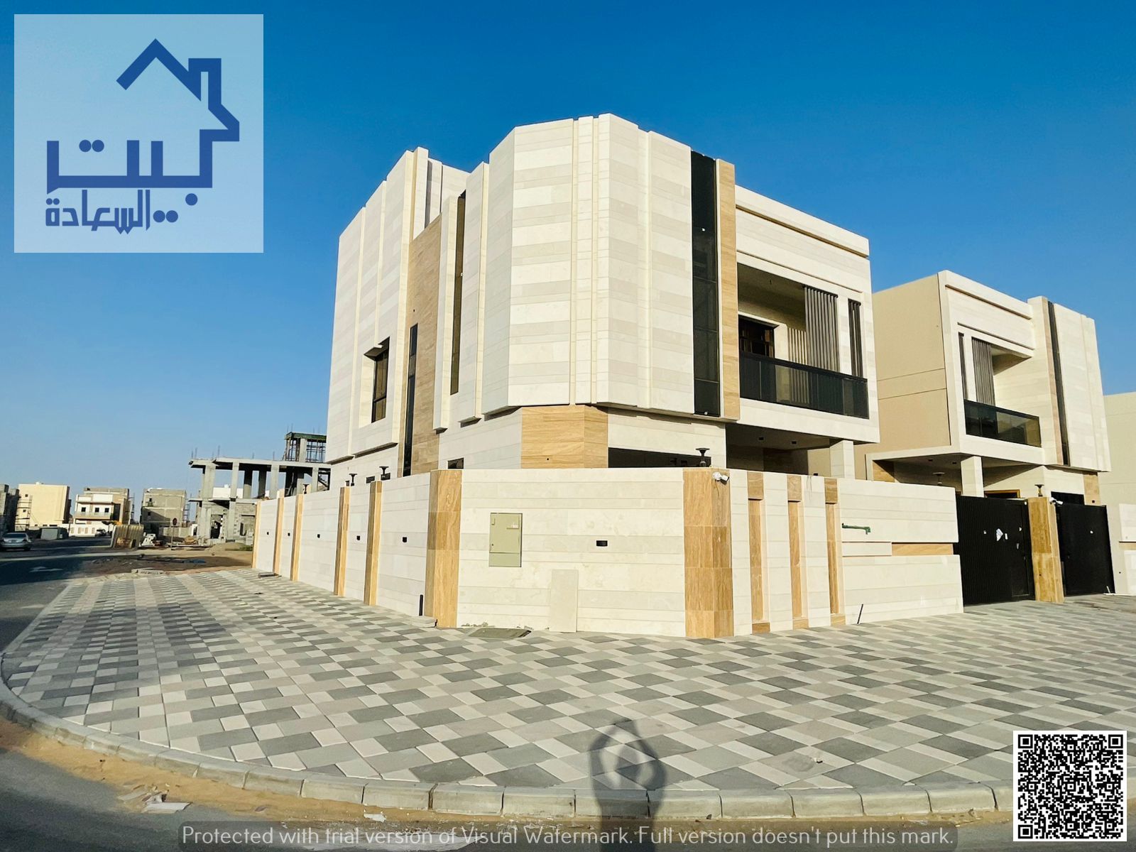 Modern villa in Al Bahia, corner plot on two streets, prime location, elegant finishing, attractive price, freehold for all nationalities, 100% bank f
