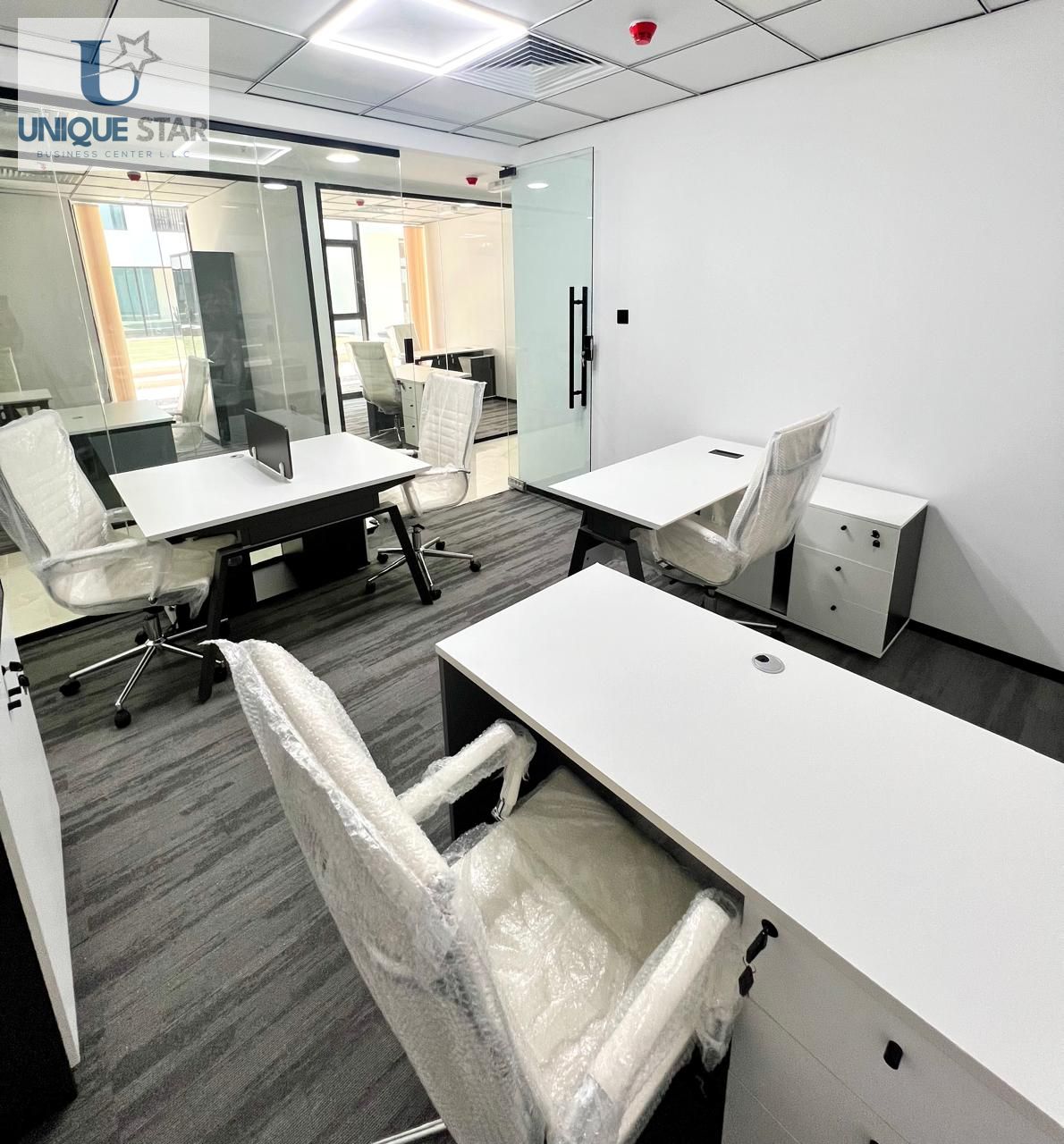 A BUDGET FRIENDLY value from 16k to 50k, Fully furnished office space ,Free house keeping twice a week, internet, DEWA.