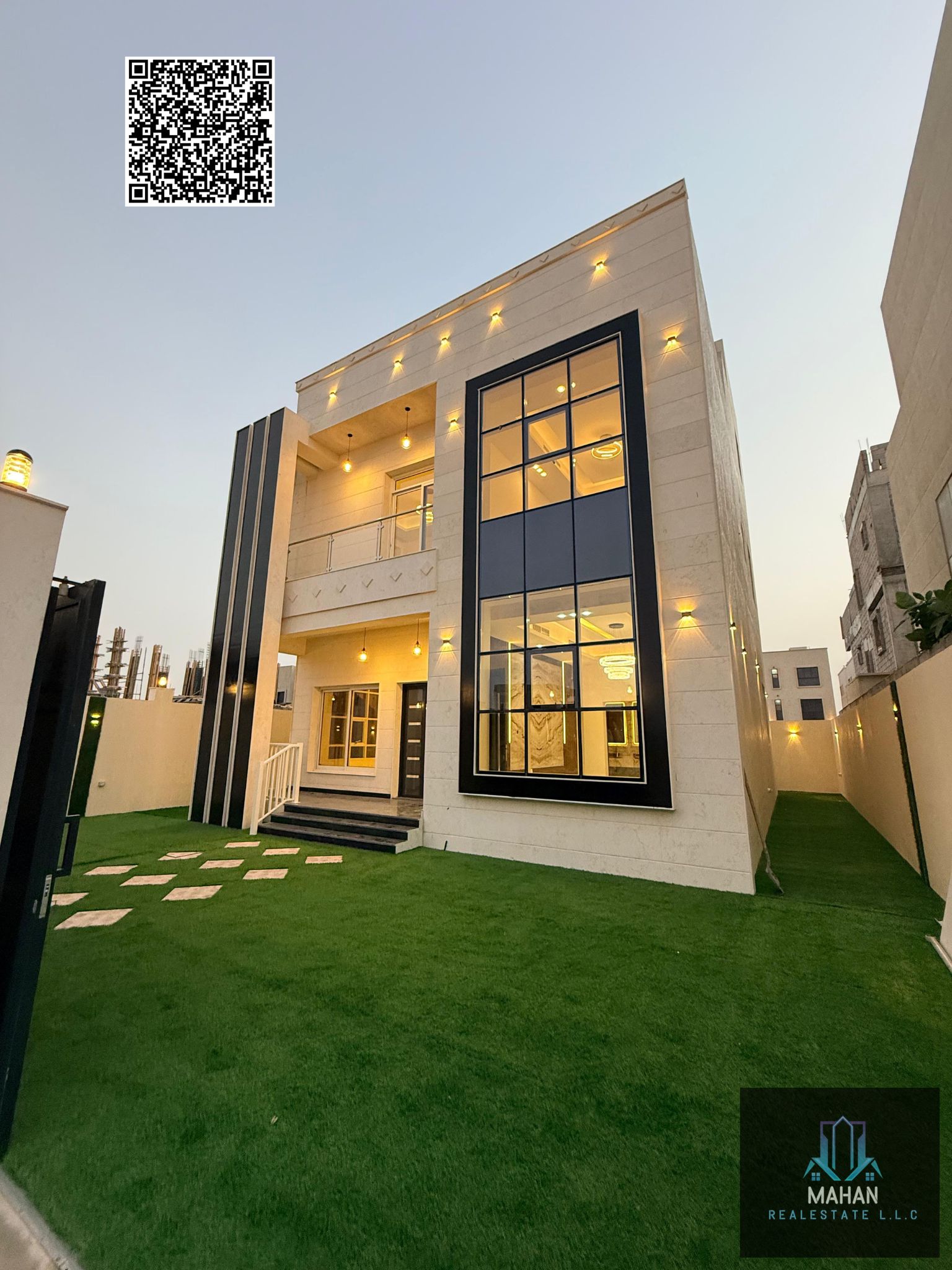 Villa for sale, corner unit, 4 bedrooms, super deluxe finishing, attractive price, near Sheikh Mohammed Bin Zayed Road