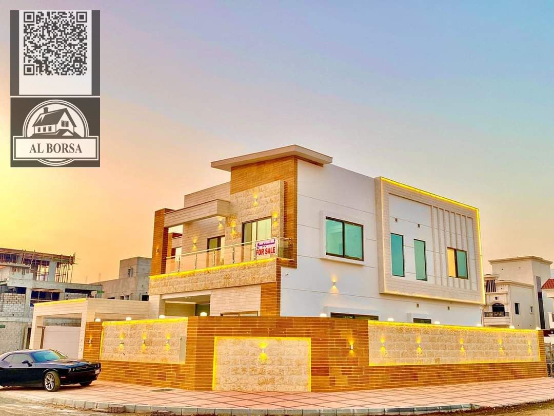 Luxury villa for rent in Al Yasmeen area – Ajman | Corner of two streets | High-end finishing and prime location | 5 master bedrooms with majlis and l
