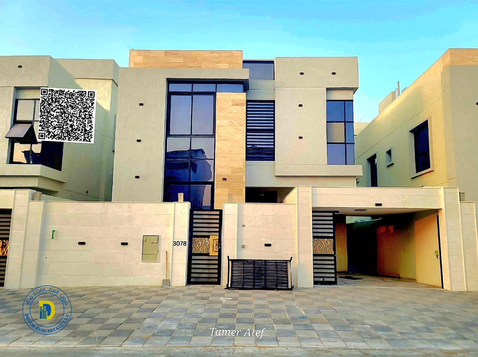 For sale: Modern villa with 5 bedrooms and a roof , including registration fees, in Al Bahia. Super deluxe finishing, freehold , bank financing