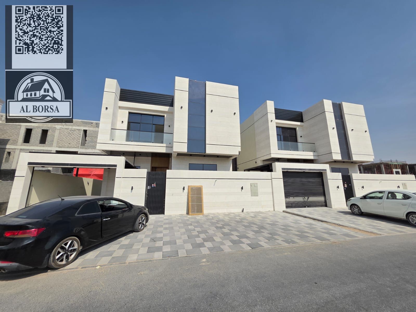 For sale in Al Bahia, a deluxe villa consisting of 5 rooms, a majlis, a living room, a kitchen, a maid's room, and a preparation kitchen.
