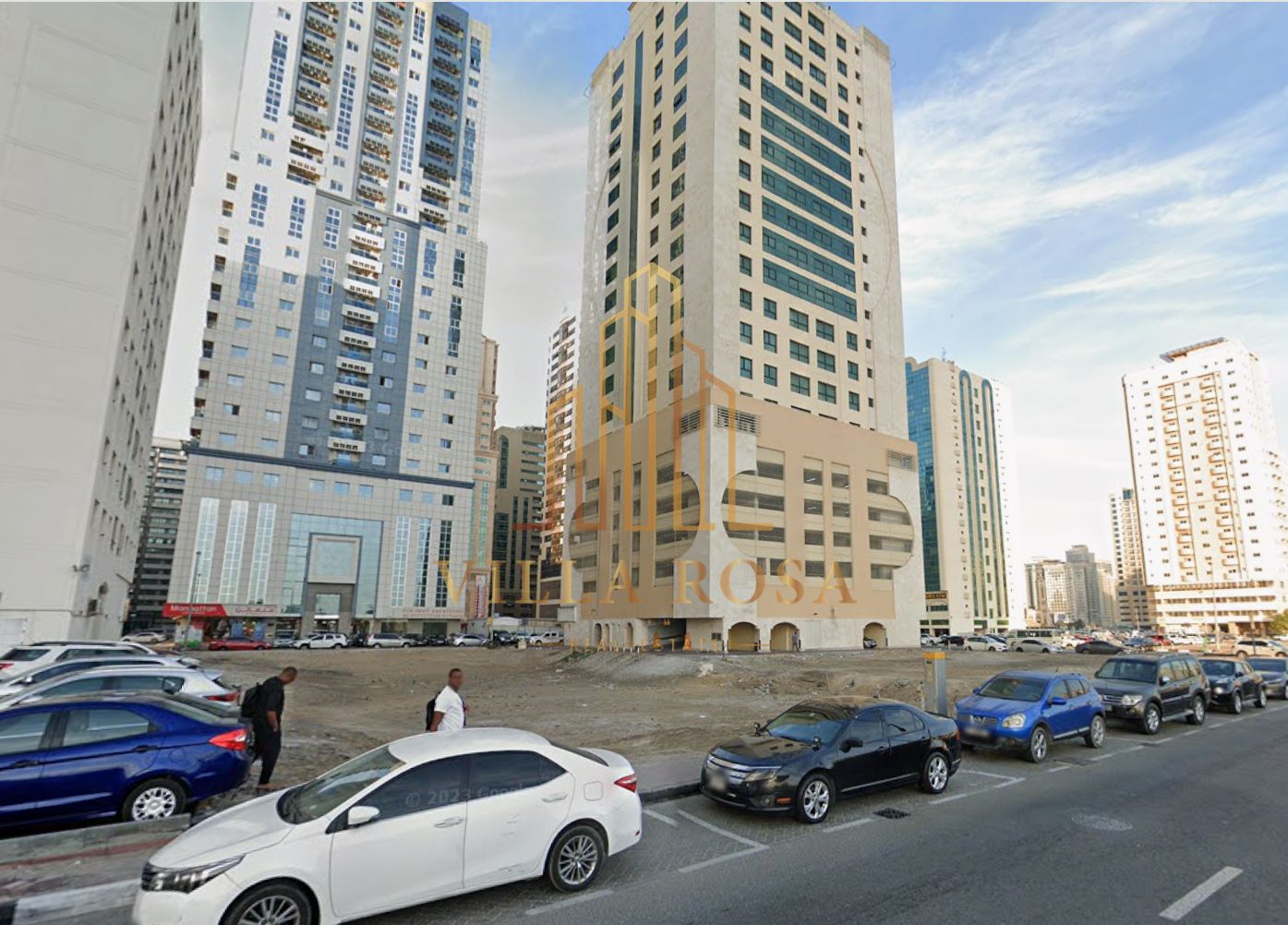Commercial land - corner plot on Sharjah Ring Road - permit for ground floor + 5 parking floors + 15 residential floors