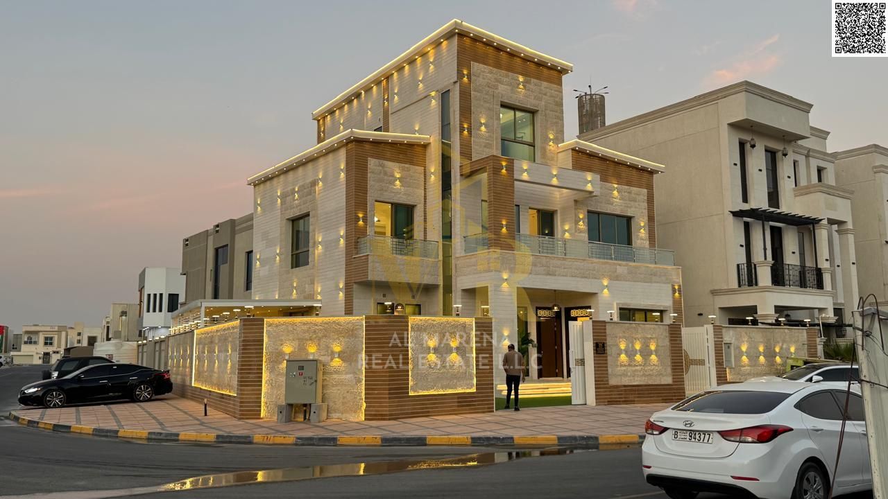 A two-story corner villa with a roof terrace, suitable for commercial use, is available for immediate occupancy in one of Ajman's most prestigious are