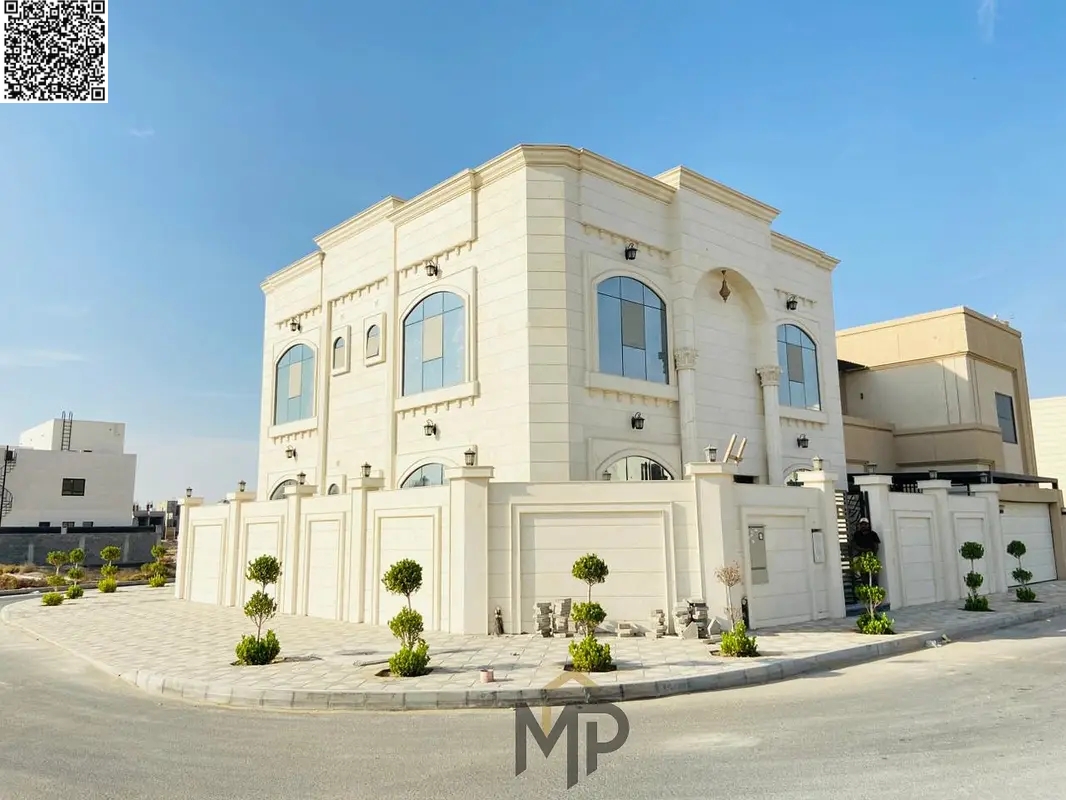 Luxury villa for sale in Al Alia, Ajman – including water, electricity, and air conditioning – exceptional location near Sheikh Mohammed Bin Zayed Roa