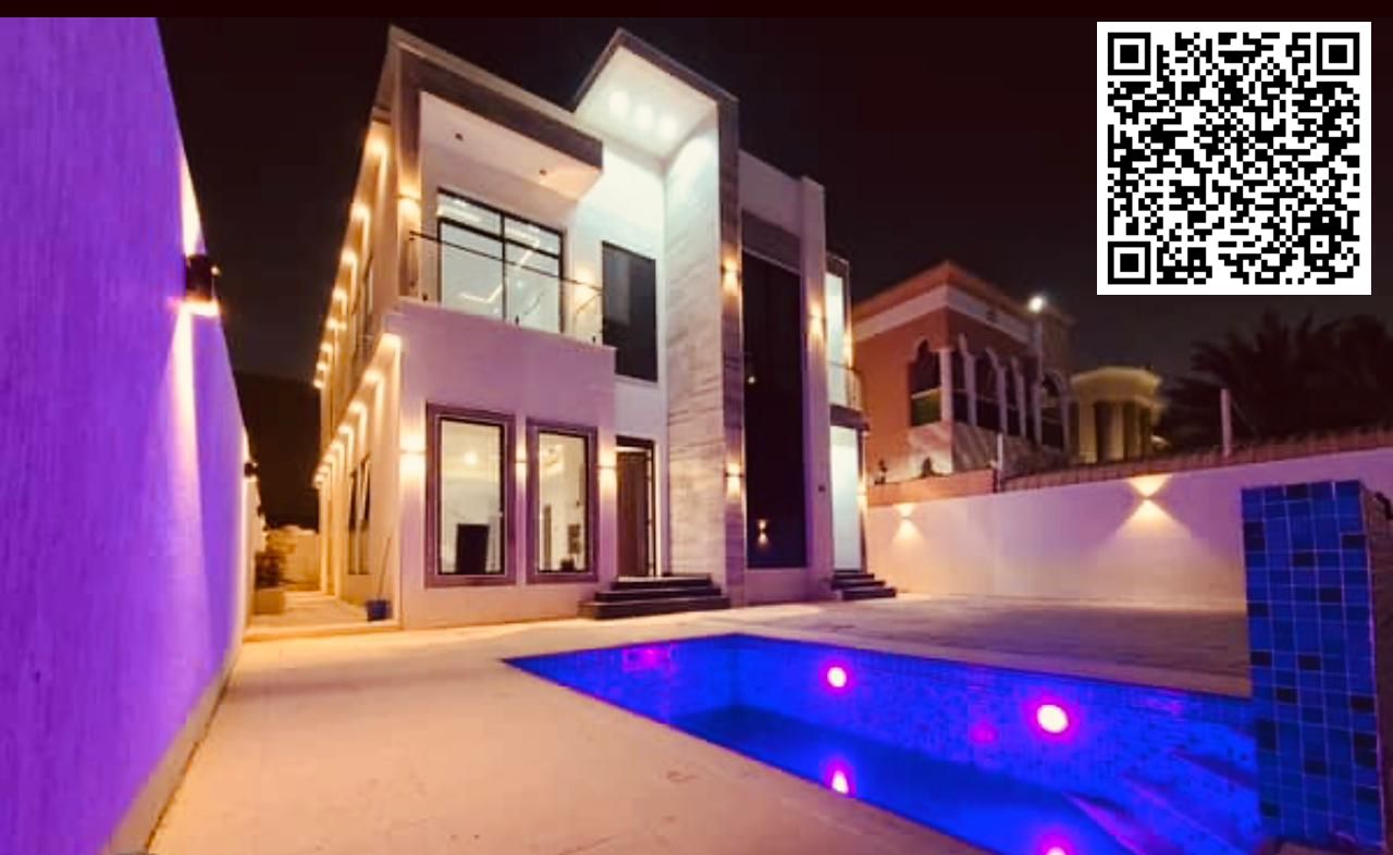 For sale: A brand new luxury villa in Al Rawda 2, Ajman, the second plot directly from Ammar Street. The villa consists of 5 master bedrooms with buil