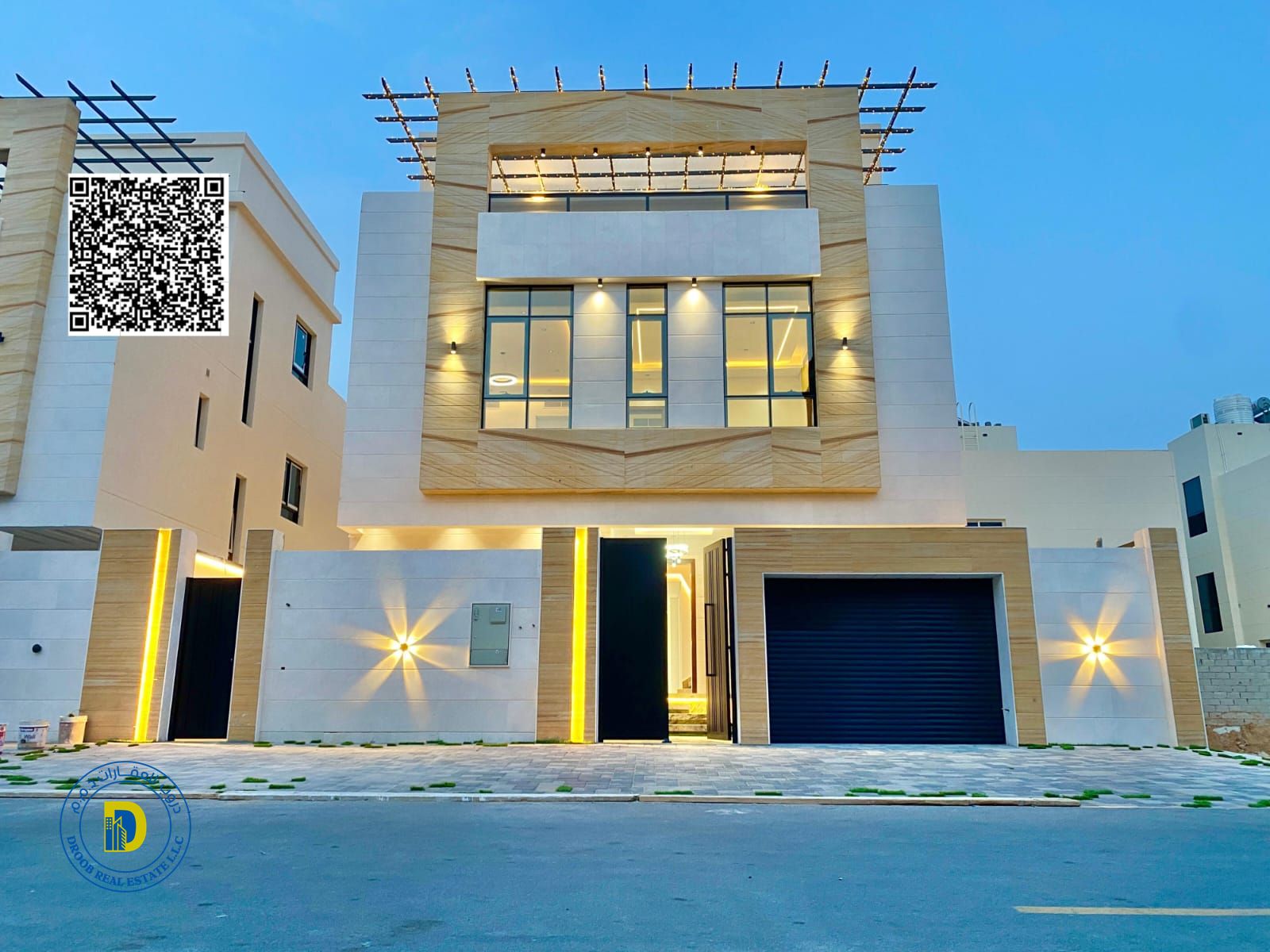 For sale: 3-story villa, 5 bedrooms with a pool and roof , AC, electricity, and water. Luxurious finishes in Al Helio 2,