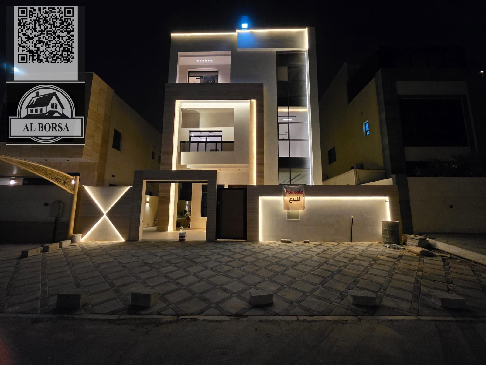 For Sale in Al Yasmin - Ajman Luxury villa with elegant modern finishes and a prime location Specifications: 6 luxurious master bedrooms