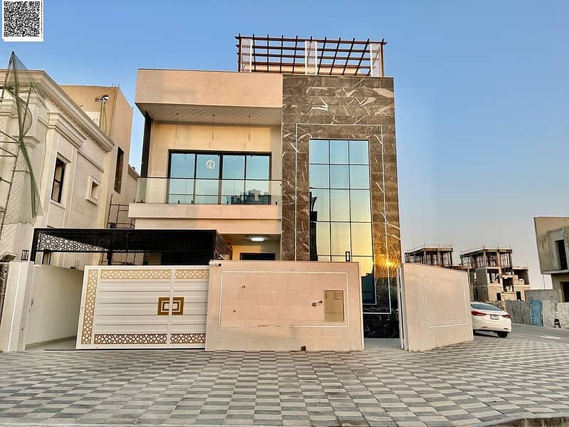 Villa for sale, all-inclusive (registration, ownership, electricity, water, and air conditioning), on the main street, ready to move in, in one of Ajm