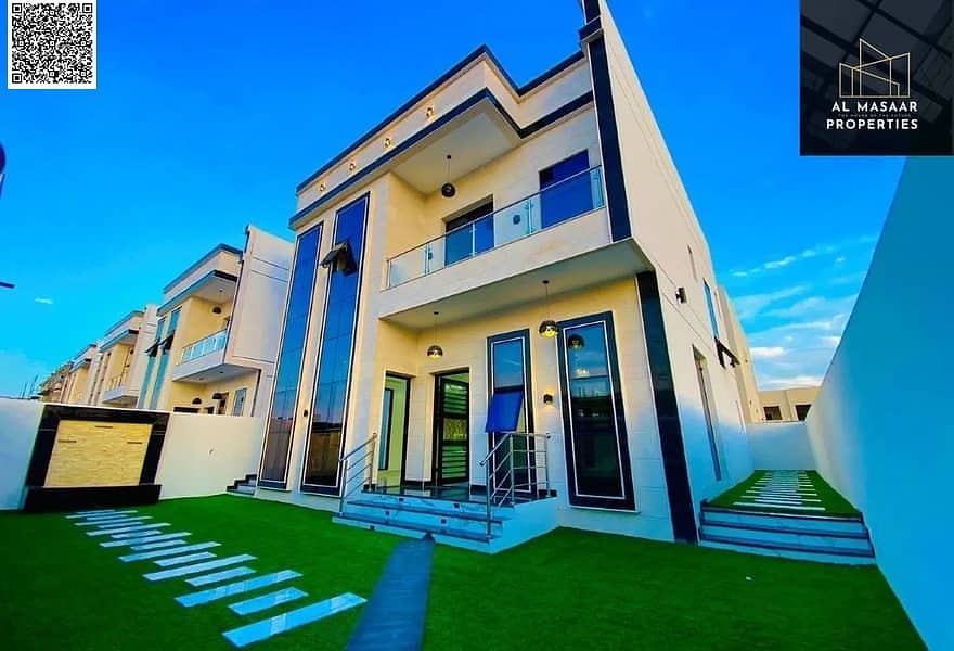 Villa with all registration and ownership fees included, on the main street, ready to move in, in one of the most prestigious areas of Ajman, freehold
