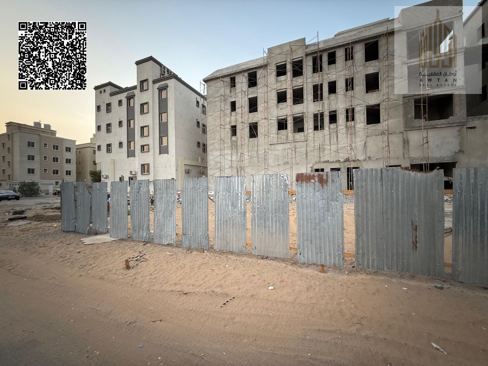 Commercial land for sale in Al Alia area. The land is on an asphalt road and located in a residential area. Land permit: Ground + 3 floors Land area