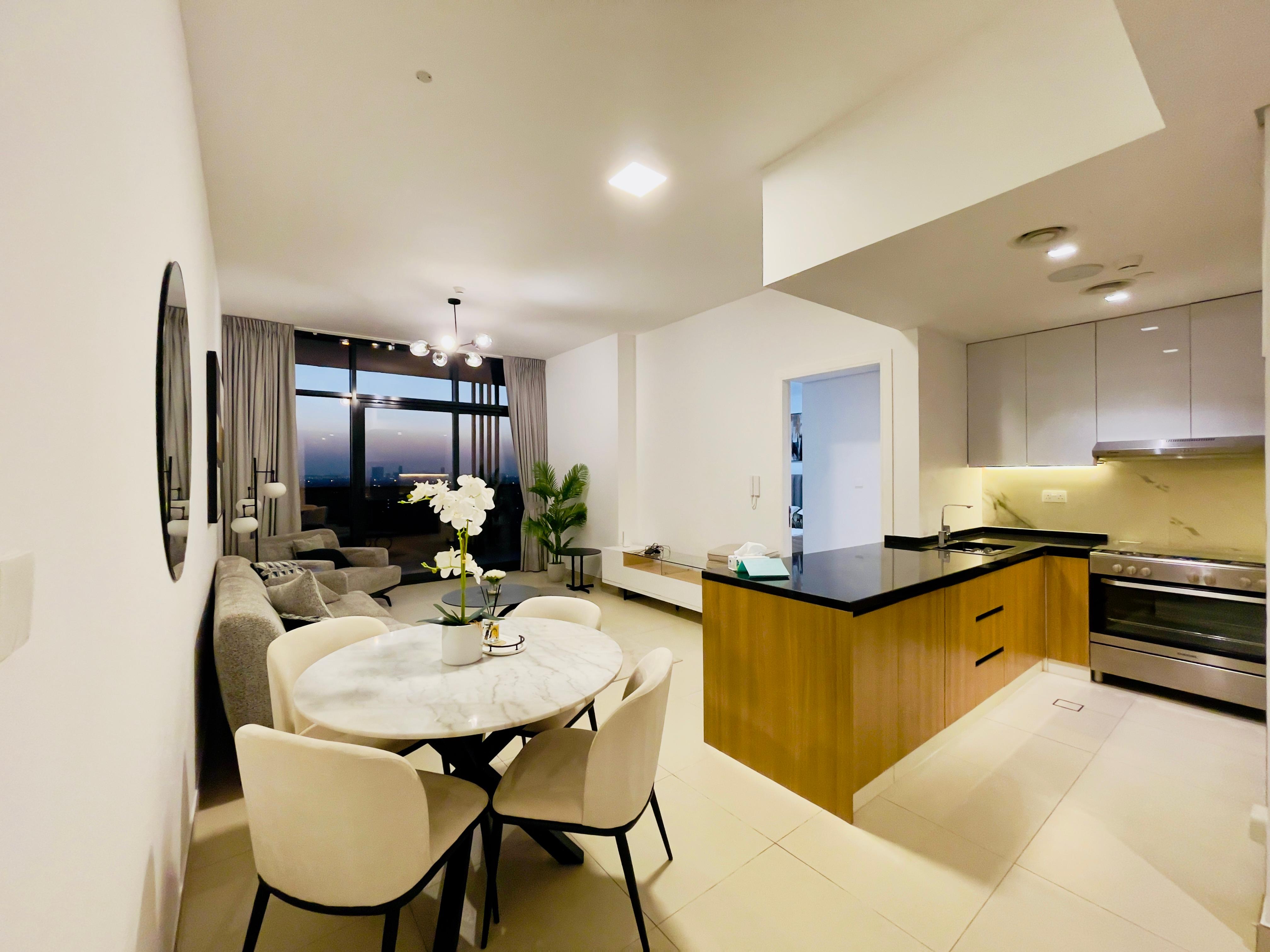 Elegant 1bhk - furnished / infinity pool / cinema hall / bbq area / & many more amenities
