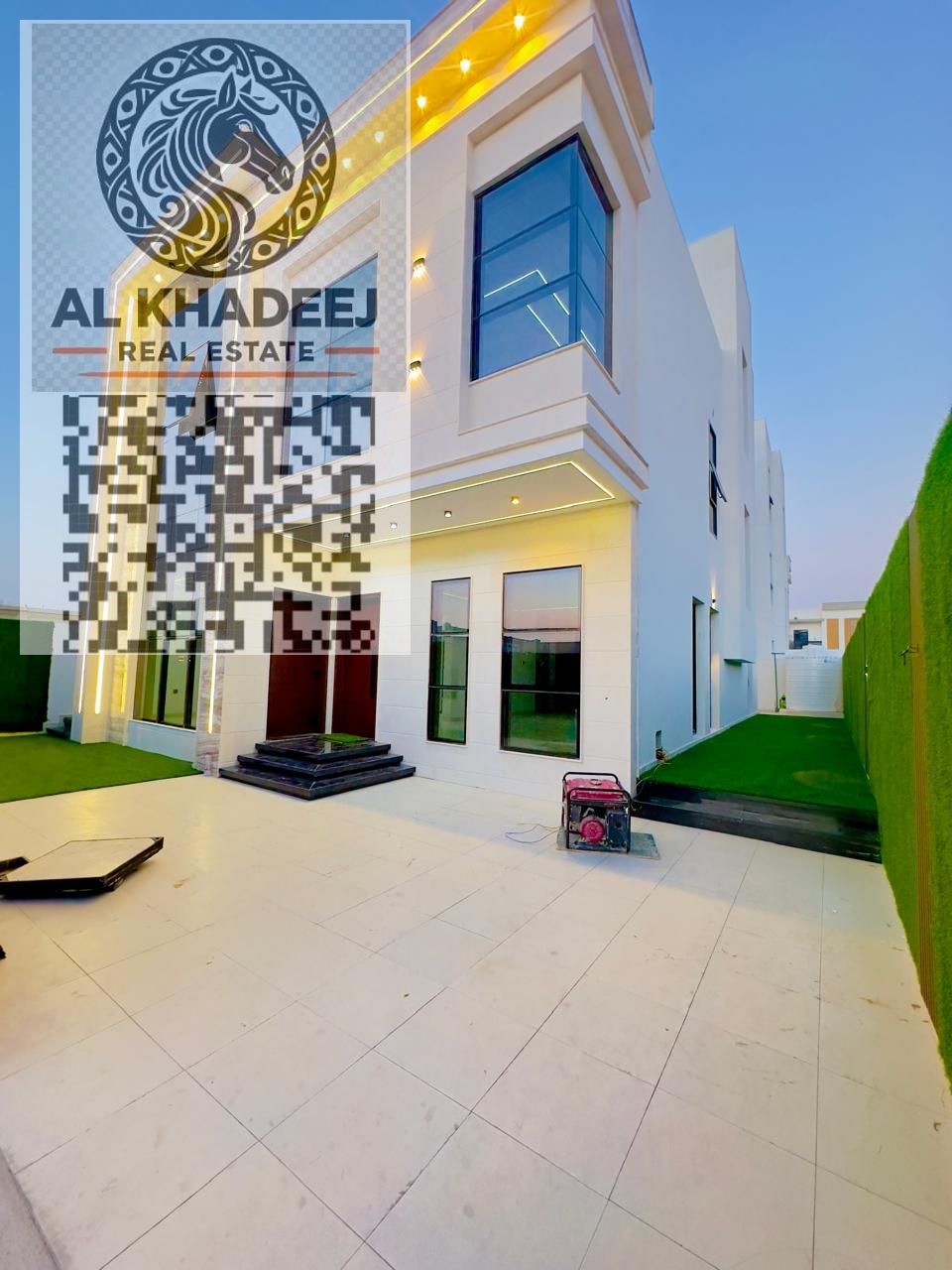 Own a brand-new modern villa in Al Zahia, Ajman. First occupancy, 3 floors, 5 bedrooms, majlis, 2 living rooms, 2 kitchens, ready to move in immediate