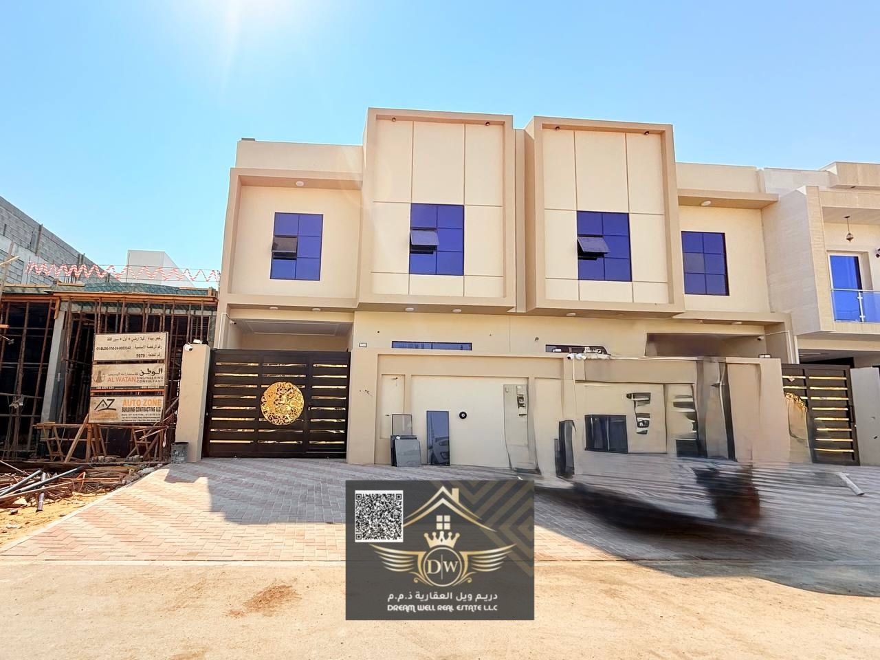 Luxury villa in Al Yasmin area – 3 Bedrooms master - ready to move in at a special price including air conditioning.