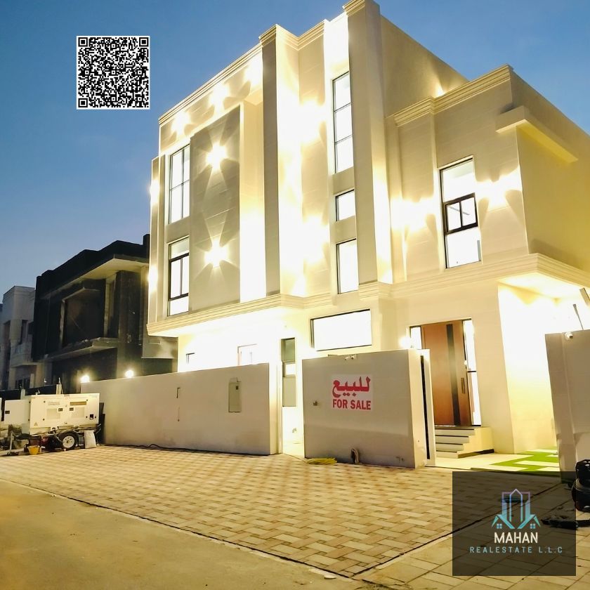 For sale: A luxurious villa with exceptional specifications in Al Helio 2 area – Ajman. This very upscale villa boasts a strategic location directly on the main road and is very close to Sheikh Mohammed Bin Zayed Road.
