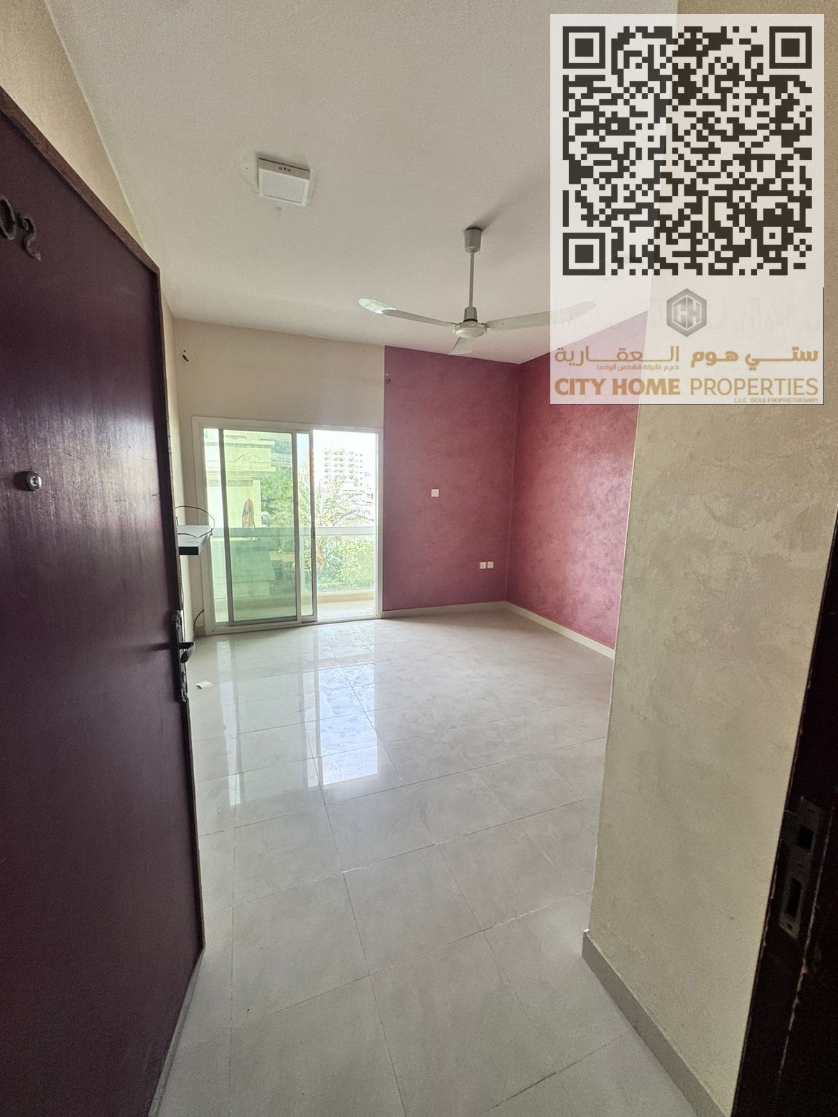 > A large 1-bedroom apartment (one bed + living room) for the lowest possible price in Al Rawda. Family-friendly, high-quality residential building, w